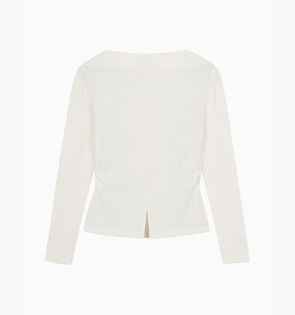 T-SHIRT L/S - sisley k long sleeve t-shirt - Creamy White | Sisley K image number 3